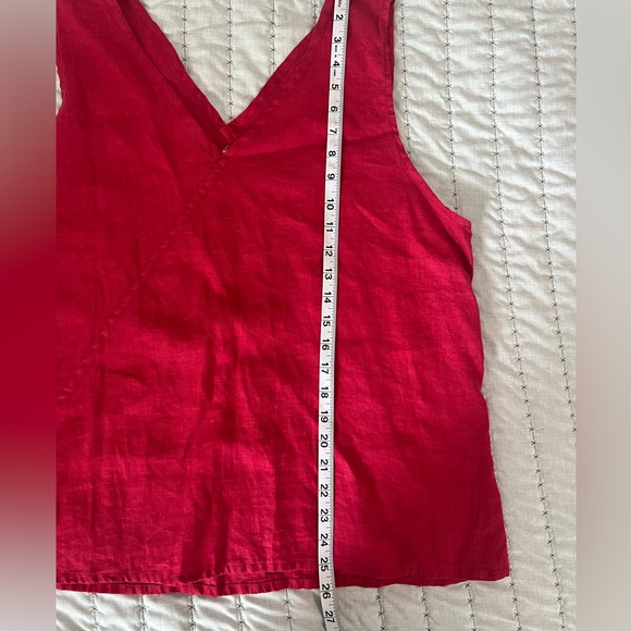 FLAX 100% Line Tank Top V Neck Size Large - Picture 5 of 6